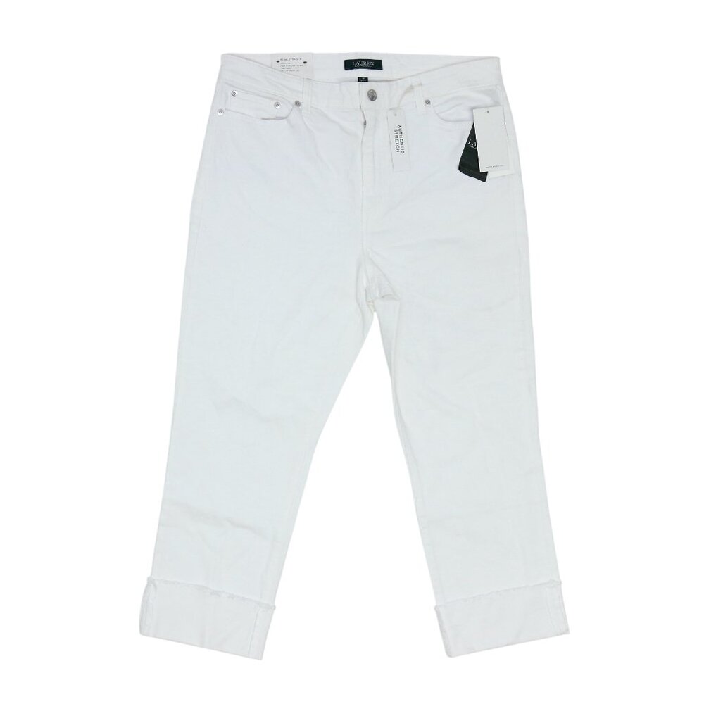Lauren Ralph Lauren Womens White Regal Straight Crop Pants - Retail $99 - NWT